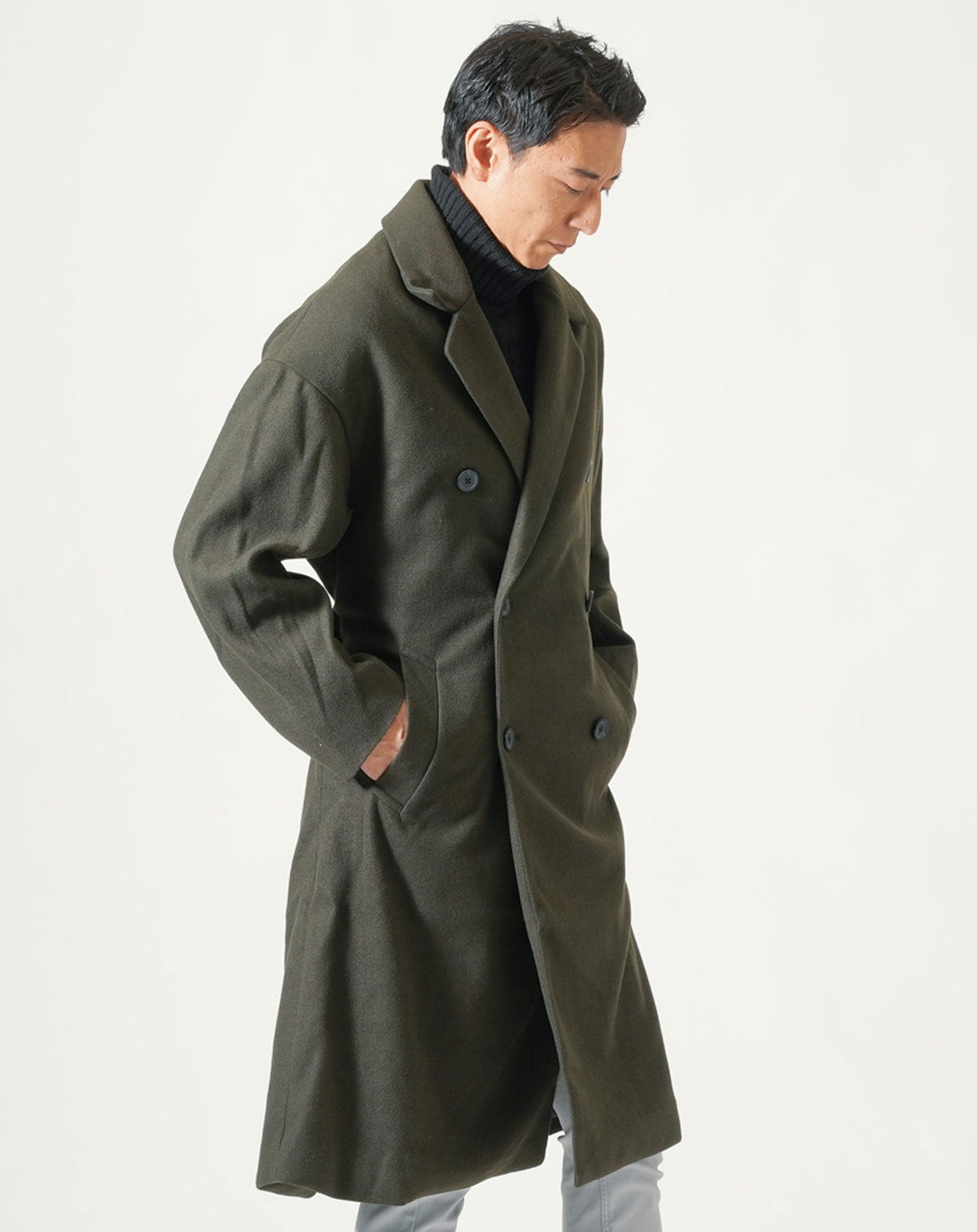 ベルト付トレンチロングコート