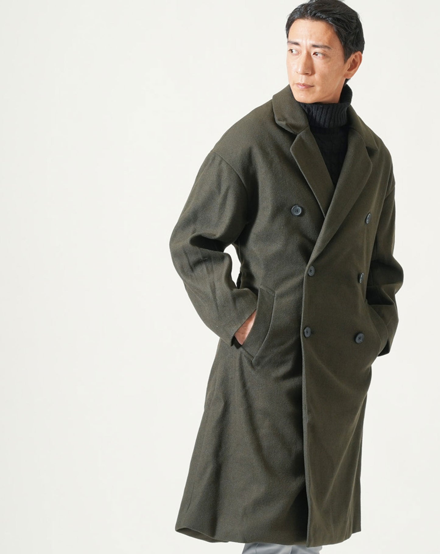 ベルト付トレンチロングコート