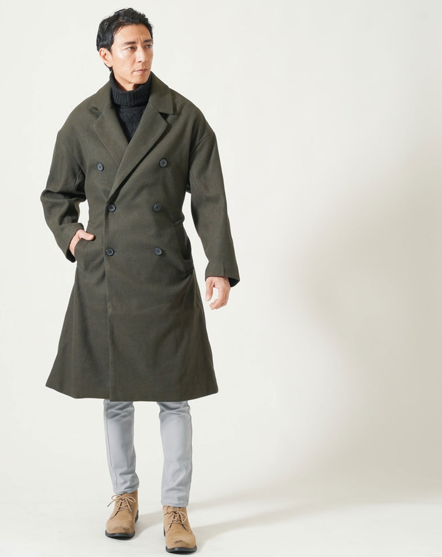 ベルト付トレンチロングコート