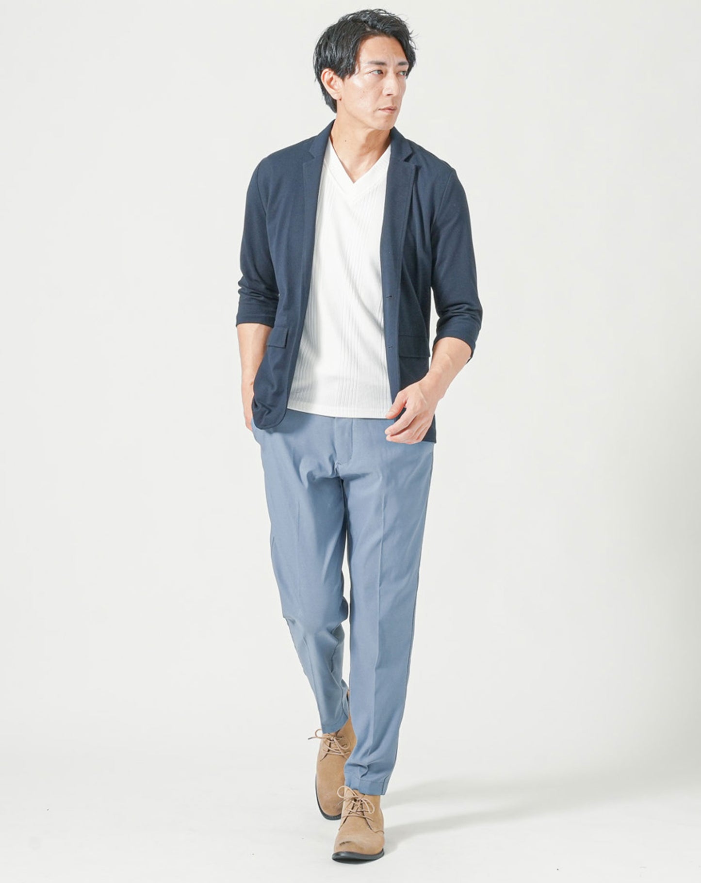 接触冷感素材スーパーストレッチテーパードイージーチノパンツ