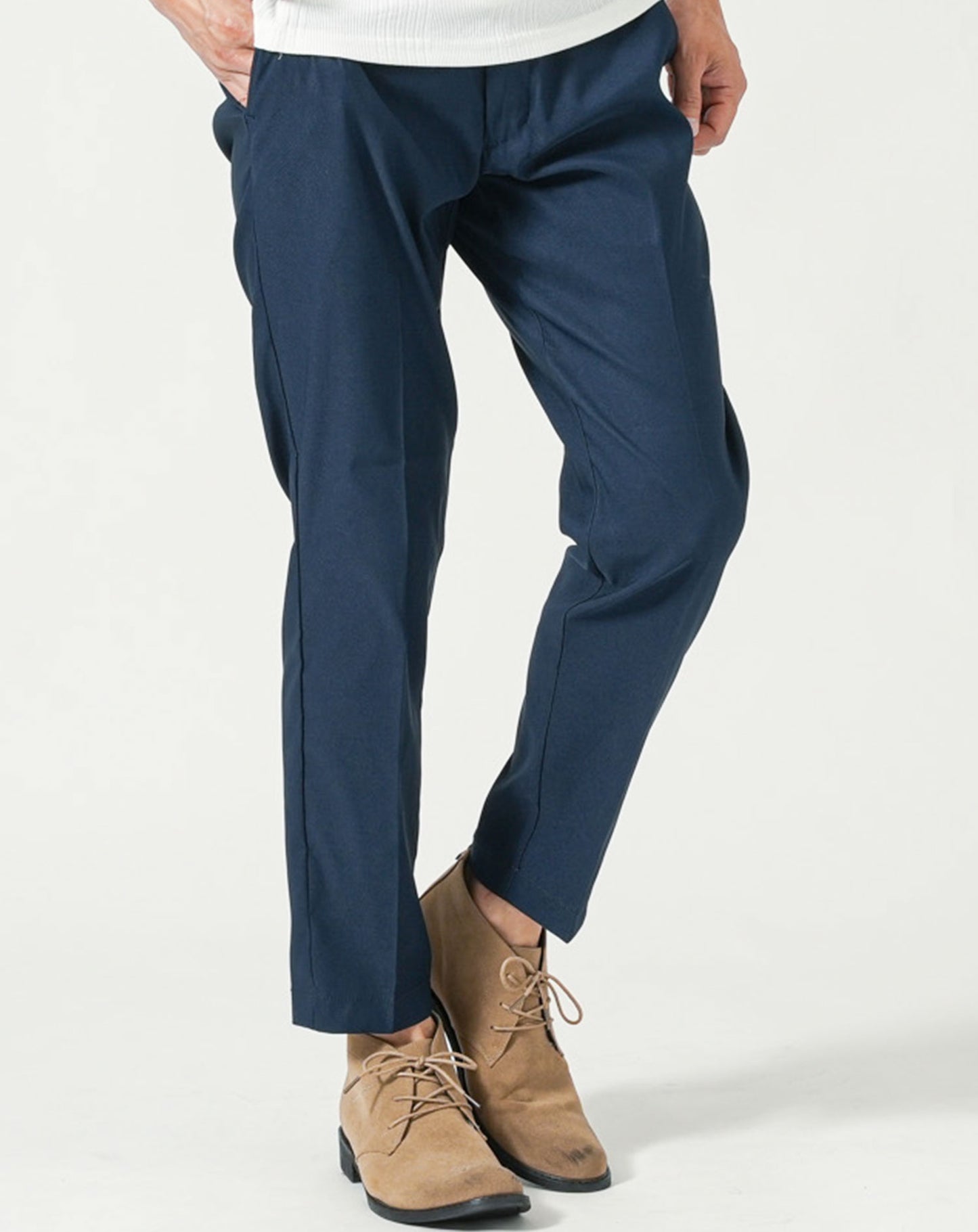 接触冷感素材スーパーストレッチテーパードイージーチノパンツ