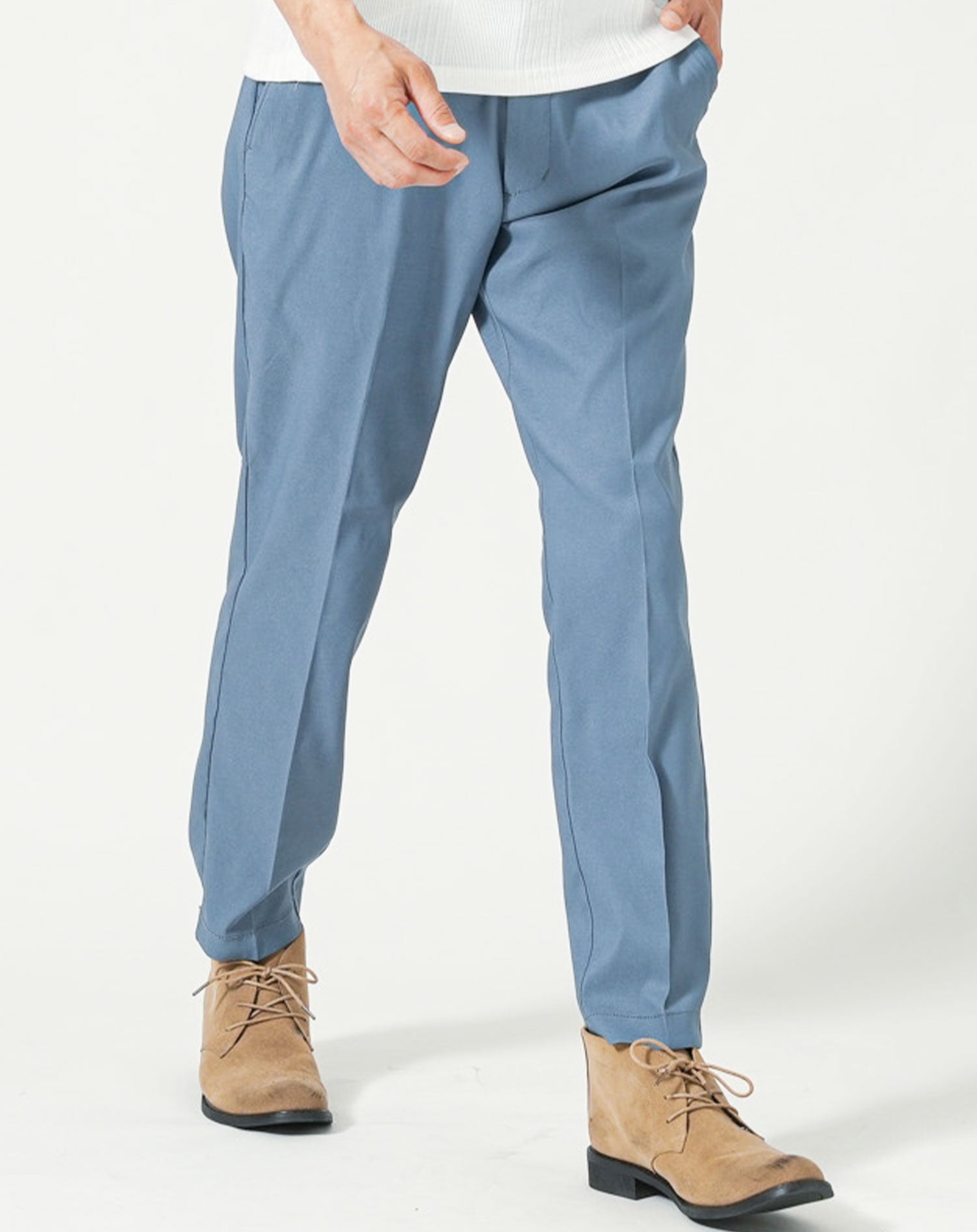 接触冷感素材スーパーストレッチテーパードイージーチノパンツ