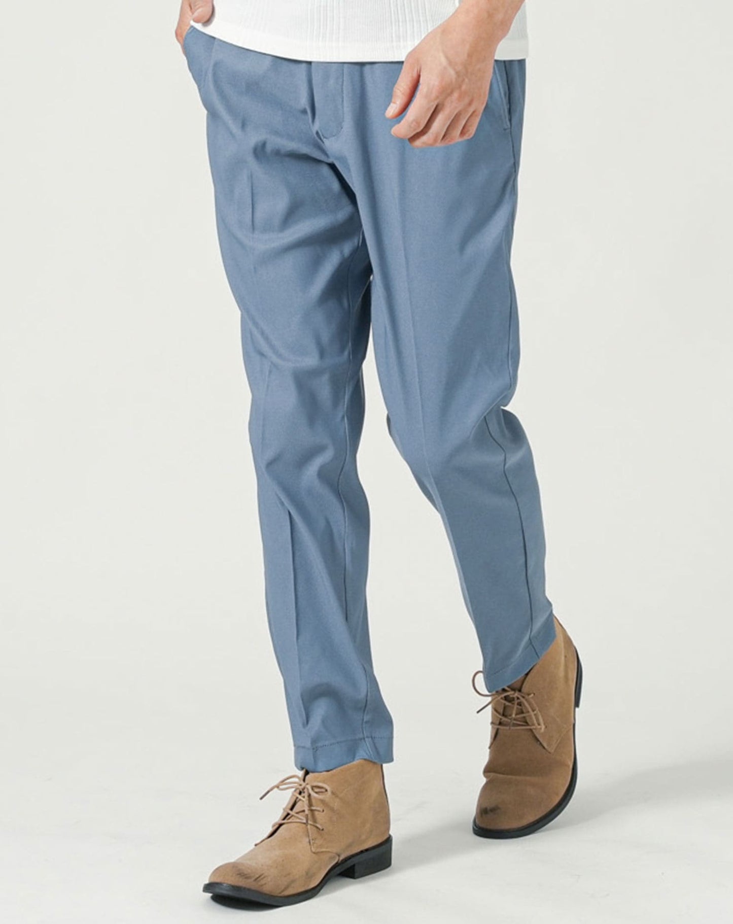 接触冷感素材スーパーストレッチテーパードイージーチノパンツ