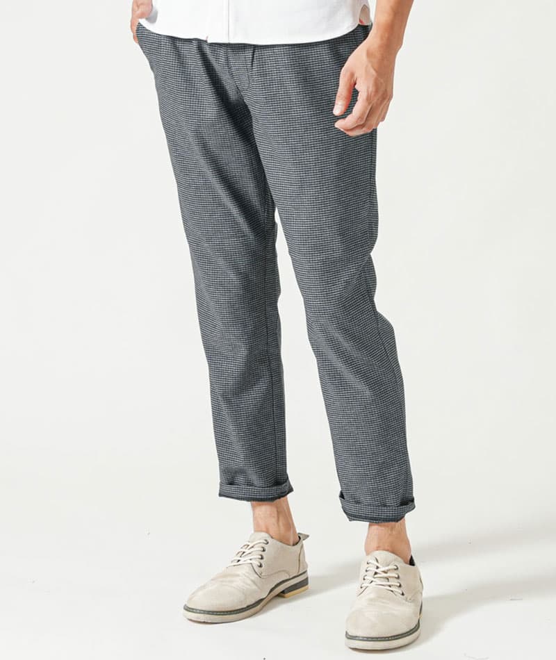 接触冷感スキニーストレッチスラックスアンクルパンツ