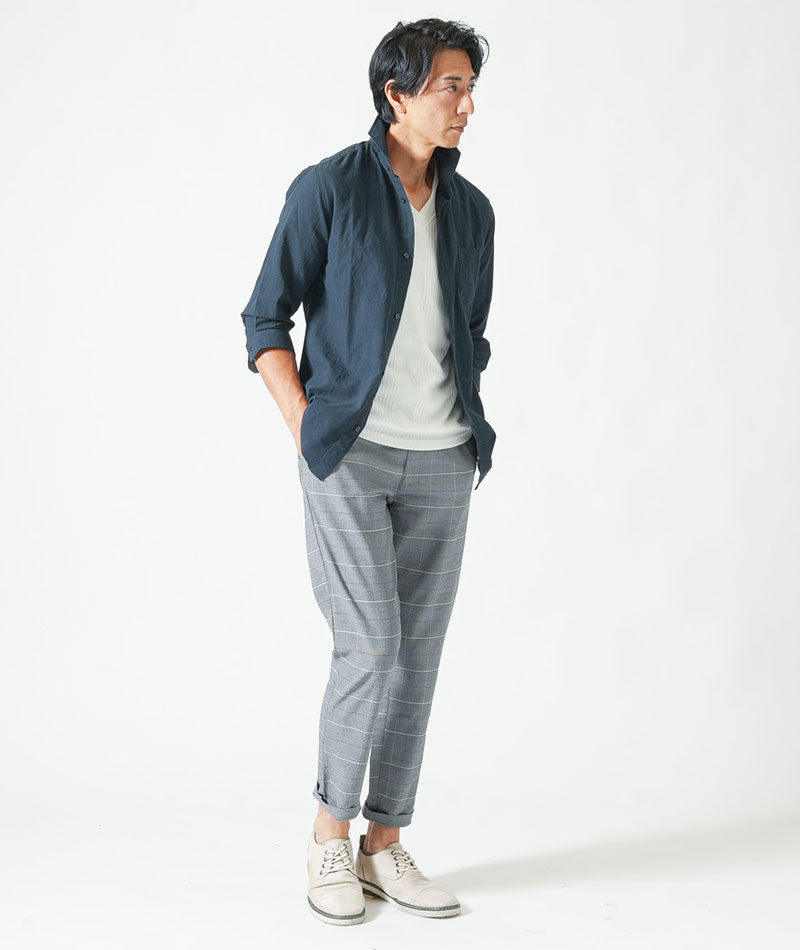 接触冷感スキニーストレッチスラックスアンクルパンツ