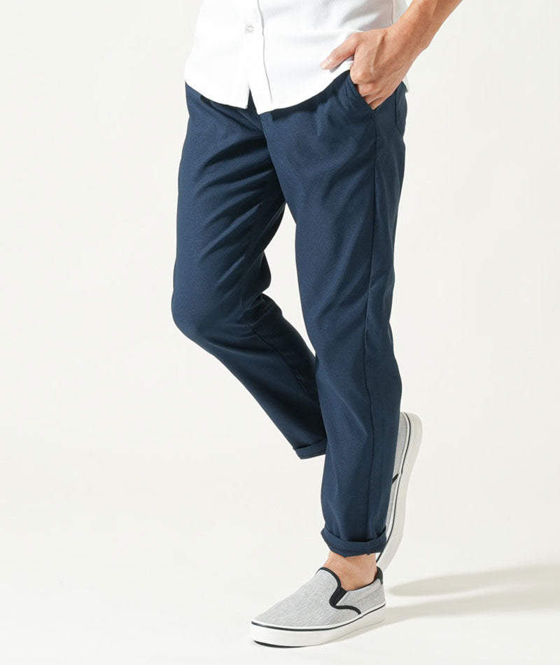 接触冷感スキニーストレッチスラックスアンクルパンツ