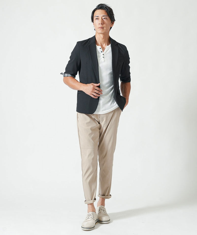 接触冷感スキニーストレッチスラックスアンクルパンツ