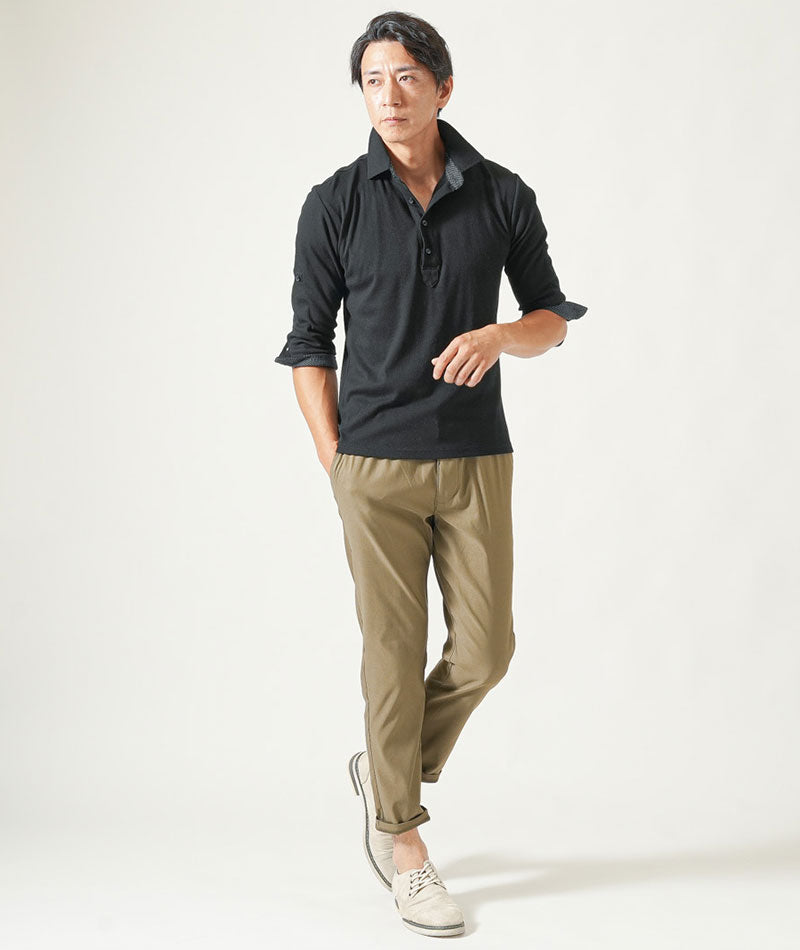 接触冷感スキニーストレッチスラックスアンクルパンツ