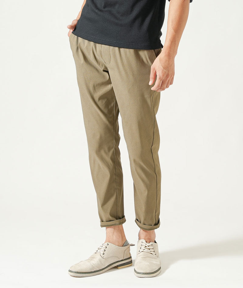 接触冷感スキニーストレッチスラックスアンクルパンツ