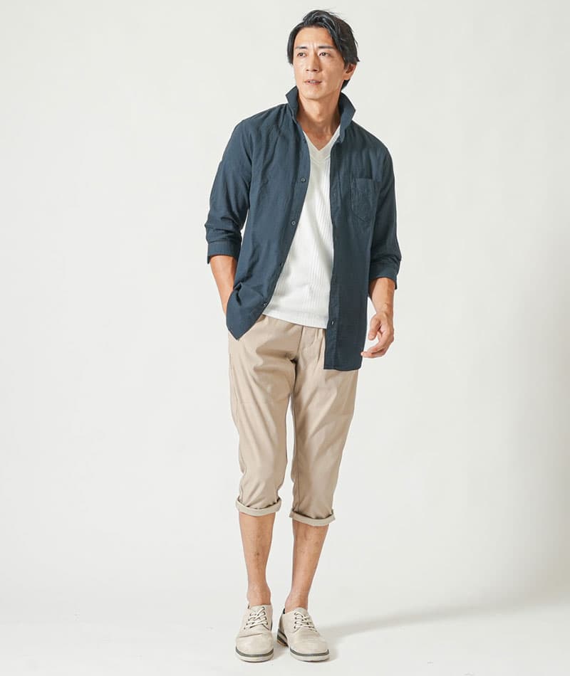 接触冷感スーパーストレッチテーパードクロップドパンツ