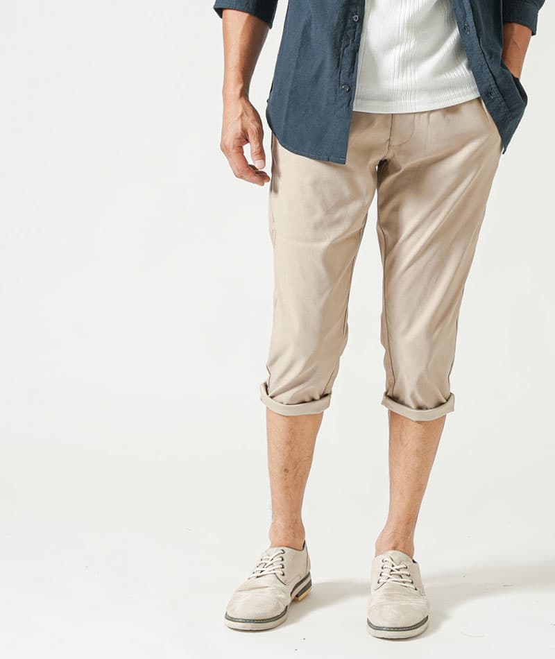 接触冷感スーパーストレッチテーパードクロップドパンツ