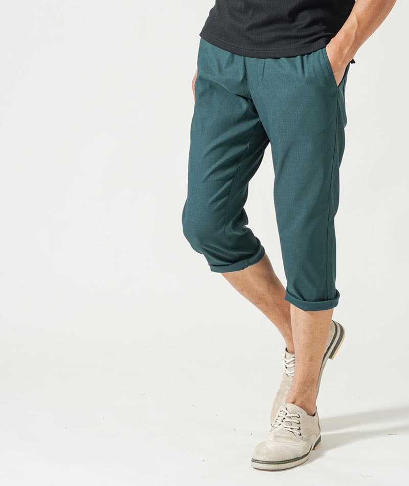 接触冷感スーパーストレッチテーパードクロップドパンツ