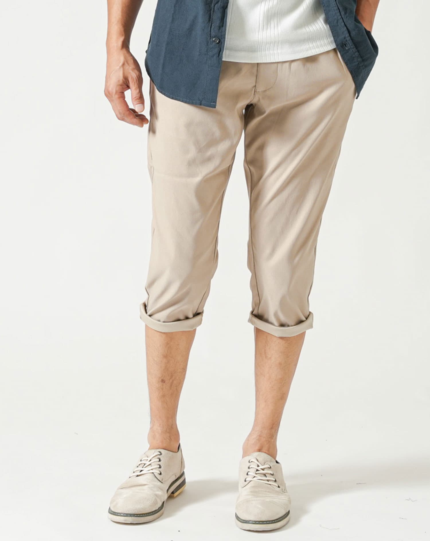 接触冷感スーパーストレッチテーパードクロップドパンツ