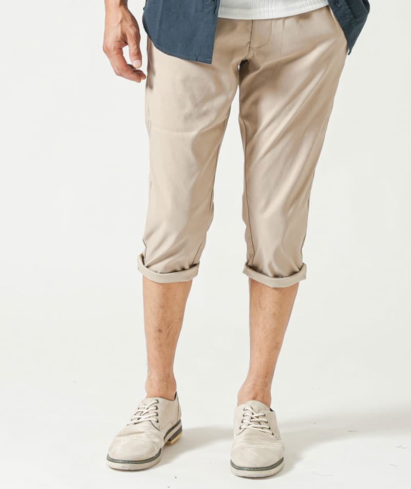 接触冷感スーパーストレッチテーパードクロップドパンツ