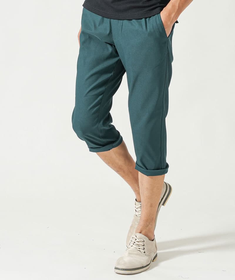 接触冷感スーパーストレッチテーパードクロップドパンツ