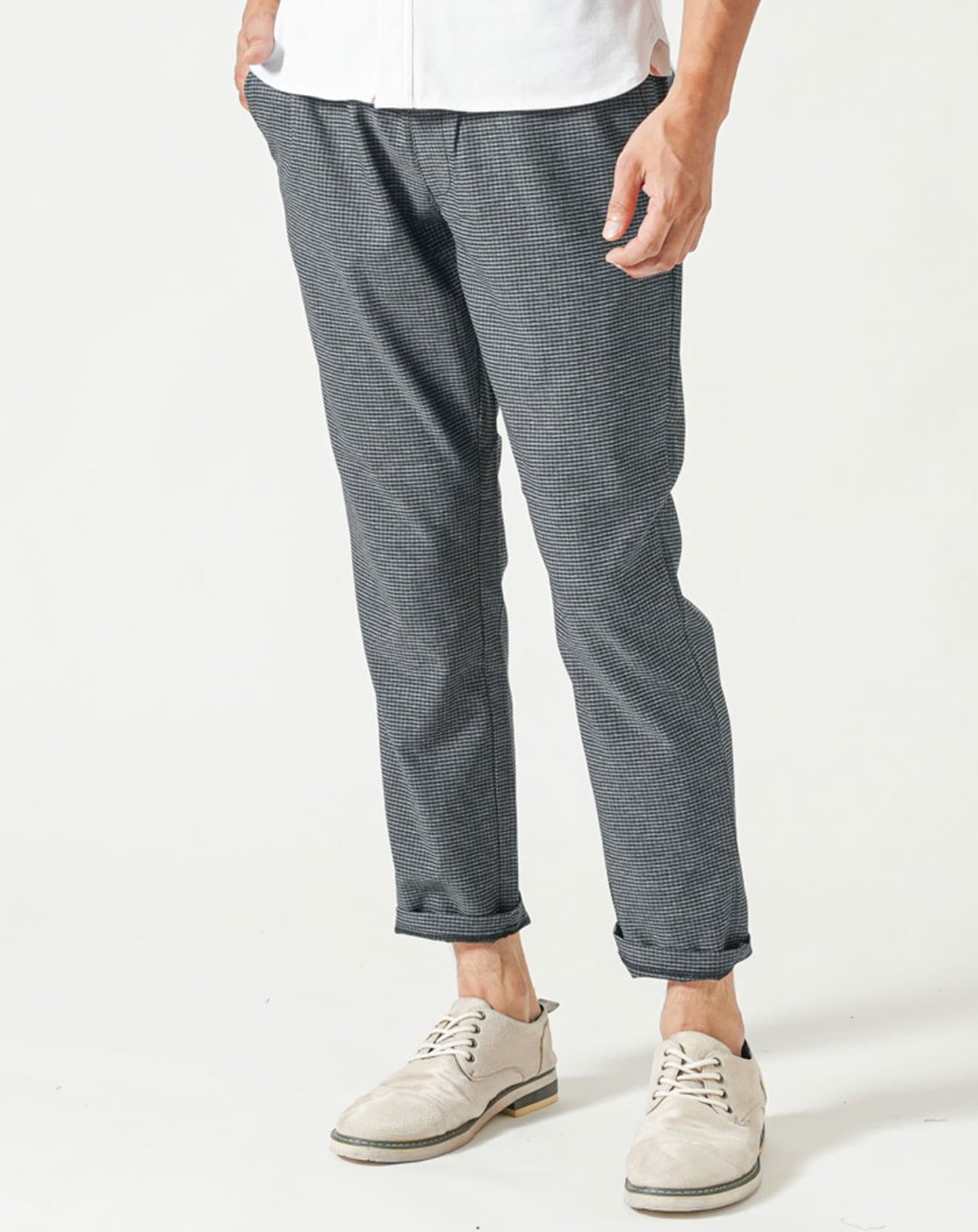 接触冷感スキニーストレッチスラックスアンクルパンツ