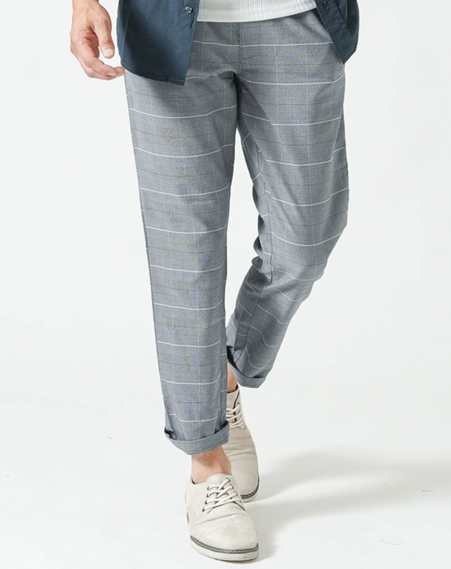 接触冷感スキニーストレッチスラックスアンクルパンツ