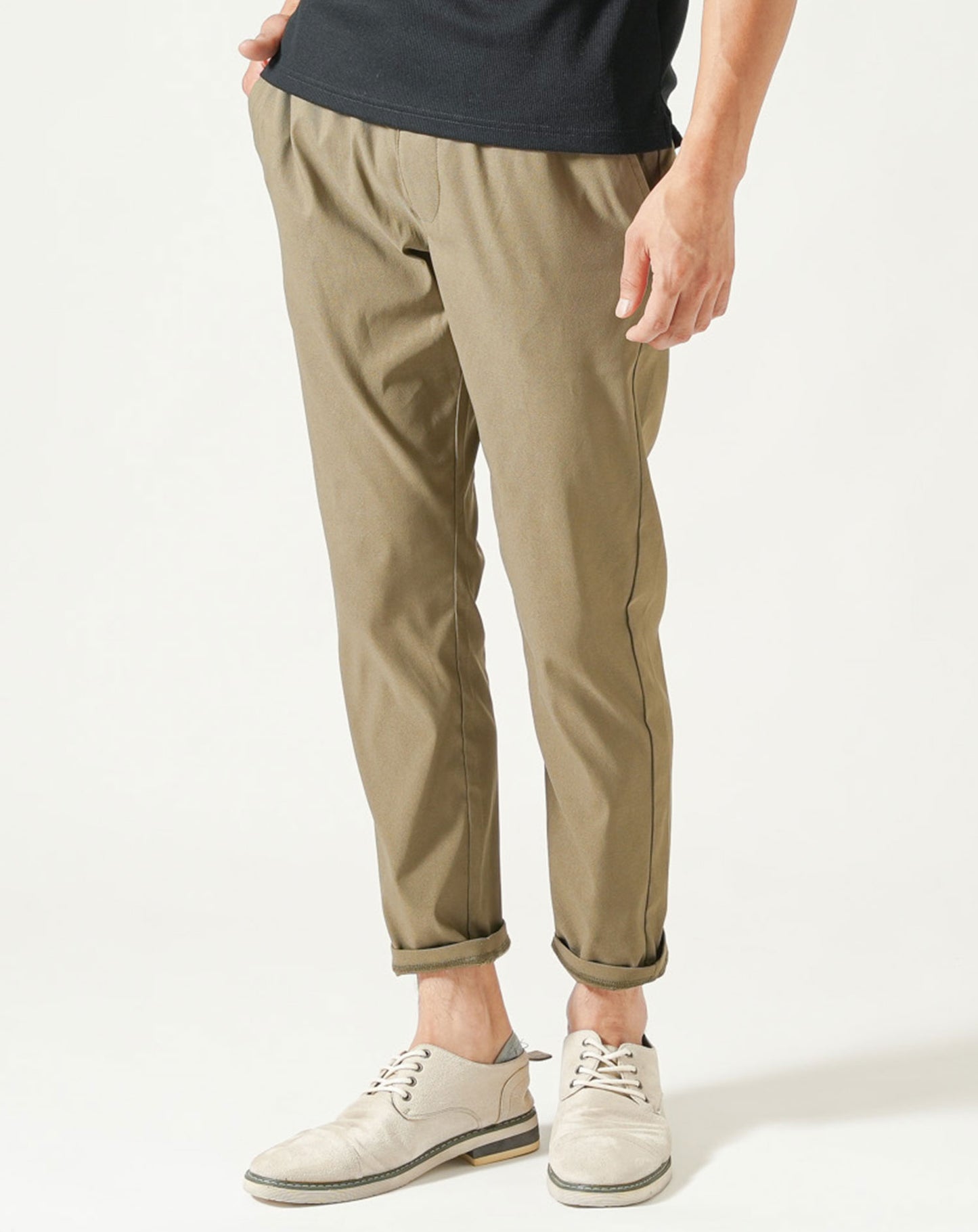 接触冷感スキニーストレッチスラックスアンクルパンツ