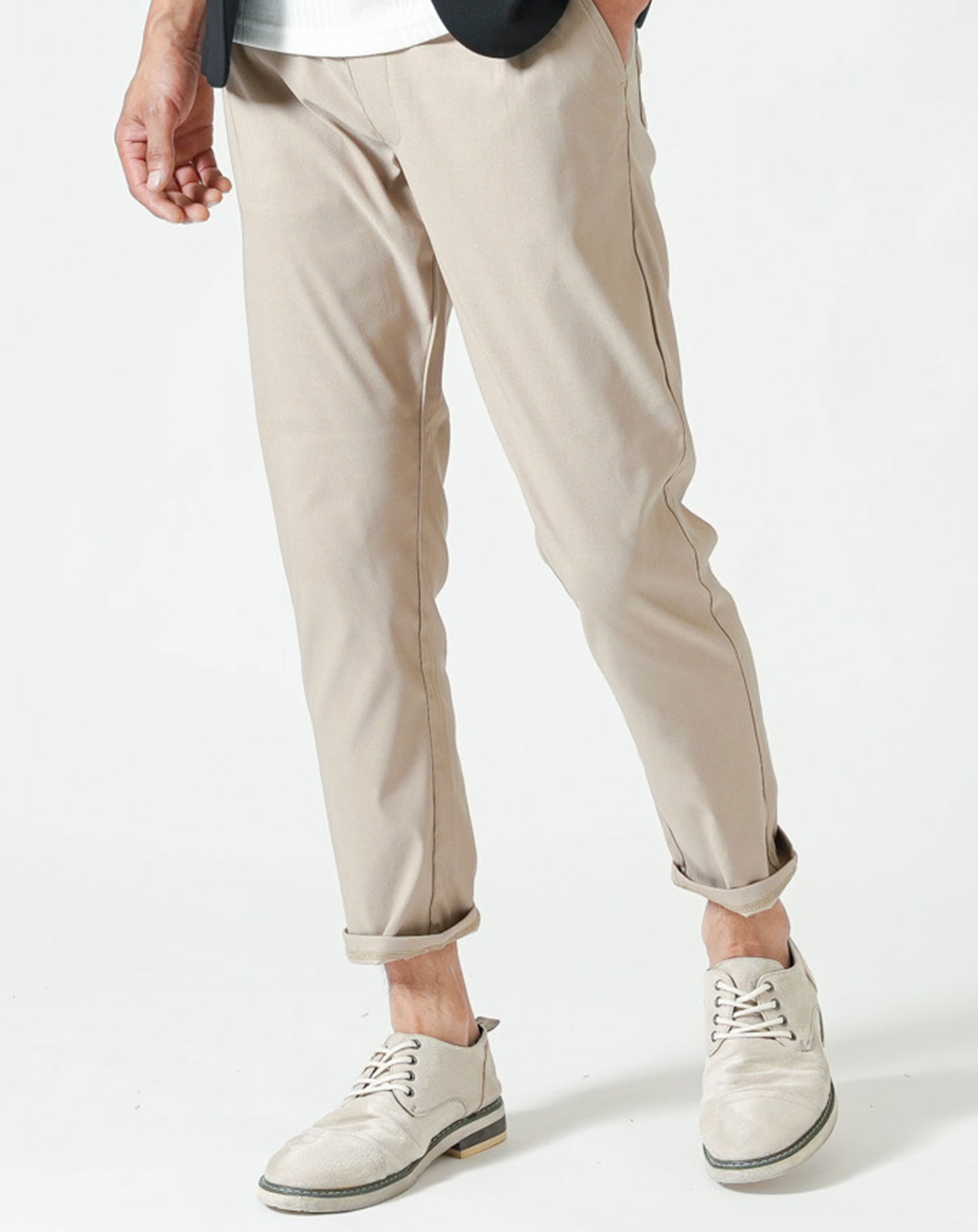 接触冷感スキニーストレッチスラックスアンクルパンツ