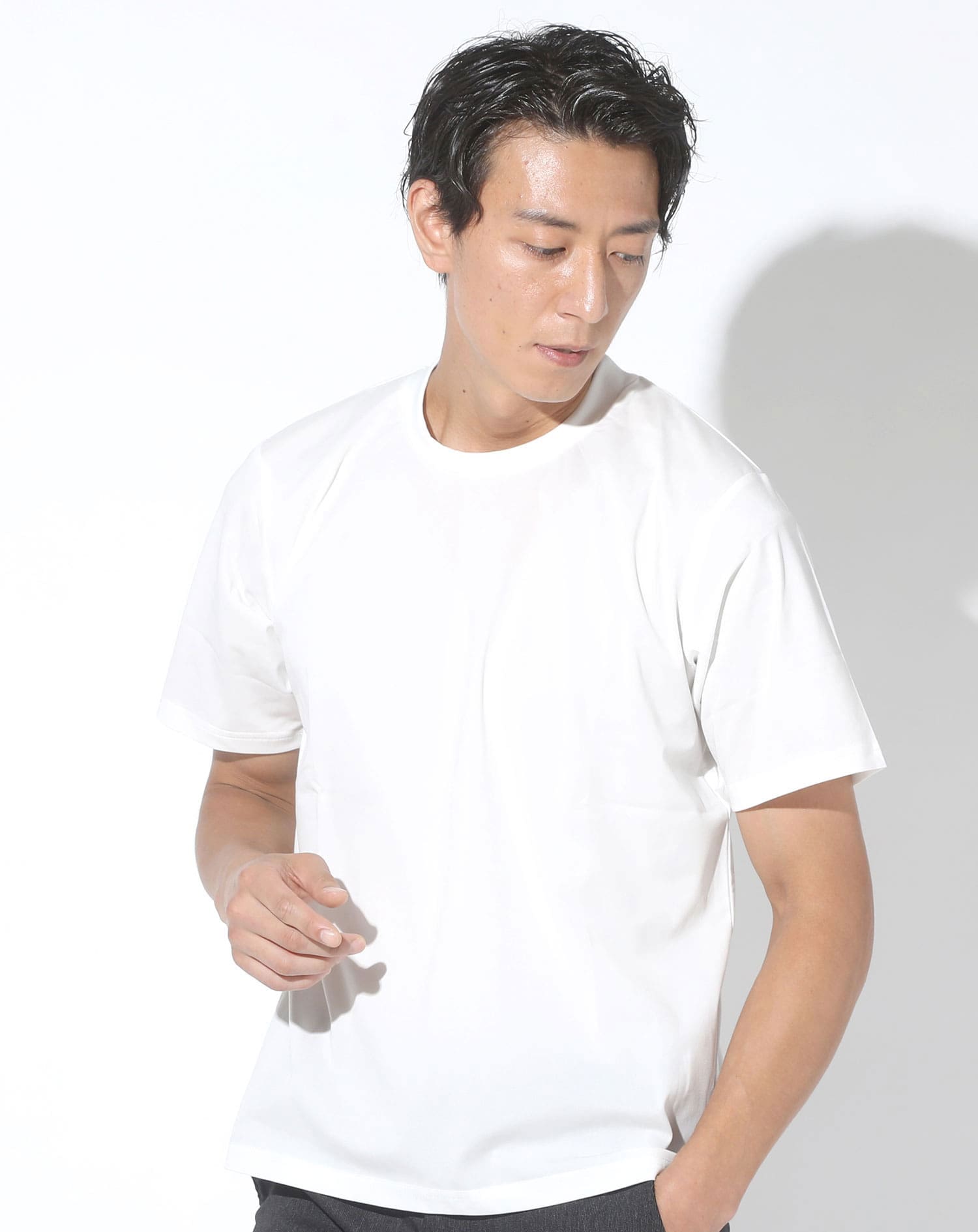 3点セットアップ マネキン買い 接触冷感長袖テーラードジャケット×ジャケット専用半袖Tシャツ×テーパードイージーパンツ セットアップ メンズ おしゃれ カジュアル ブランド 人気 コーデ 40代 50代 冷感 夏 涼しい スリム 細身 Tシャツ カットソー インナー アウター ズボン