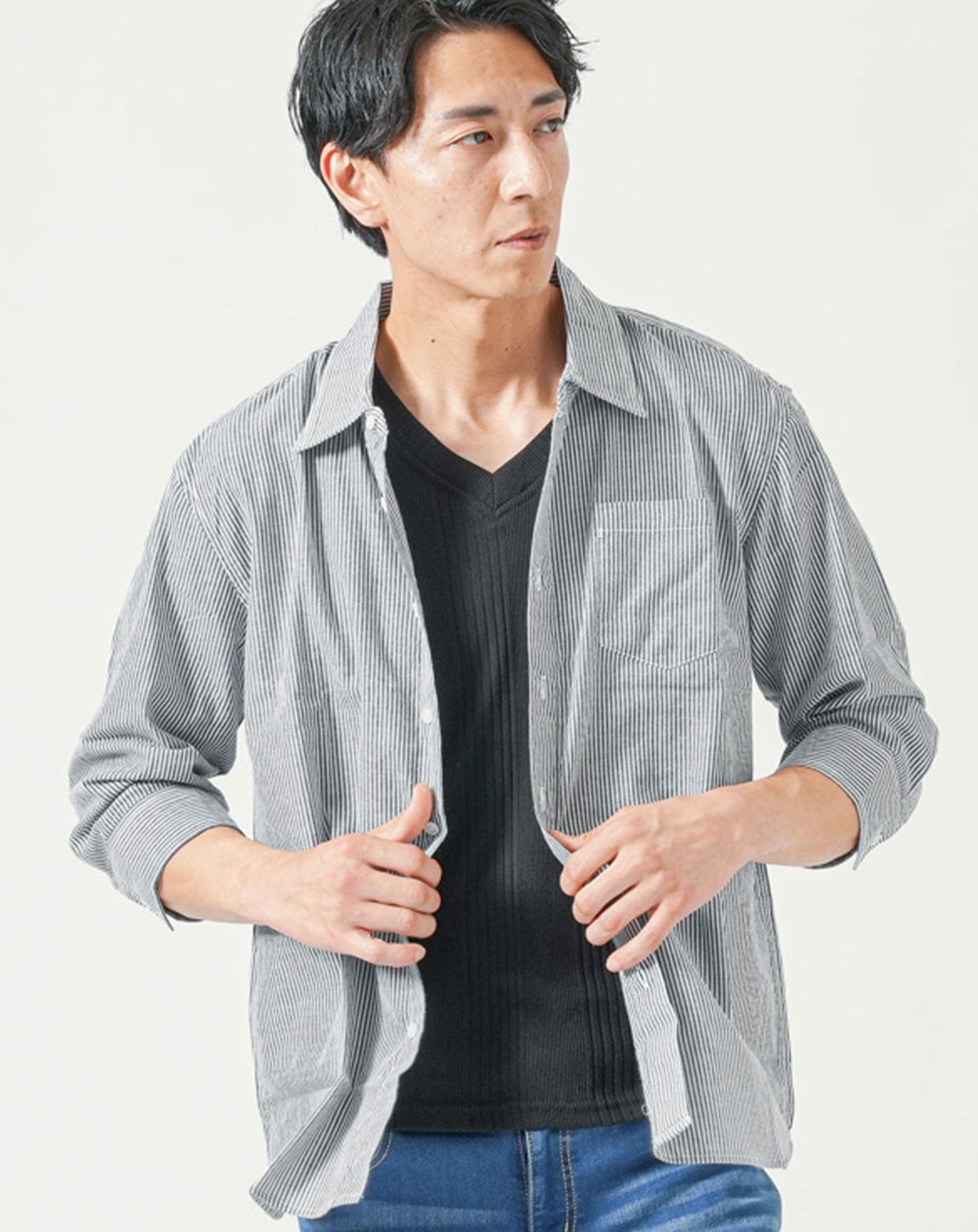 cpg ストライプデザイン シャツ デザインストライプシャツ シャツ メンズ トップス 送料無料