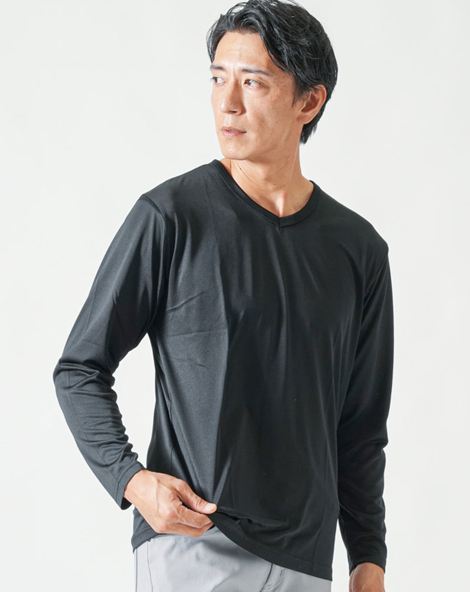 吸水速乾・UVカット・ストレッチ・カチオンドライ長袖Tシャツ