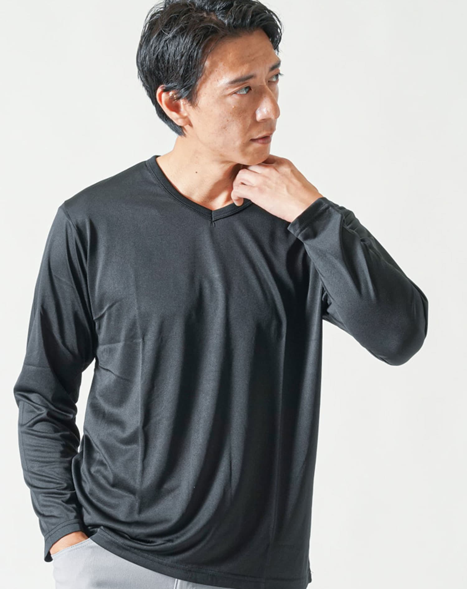 吸水速乾・UVカット・ストレッチ・カチオンドライ長袖Tシャツ