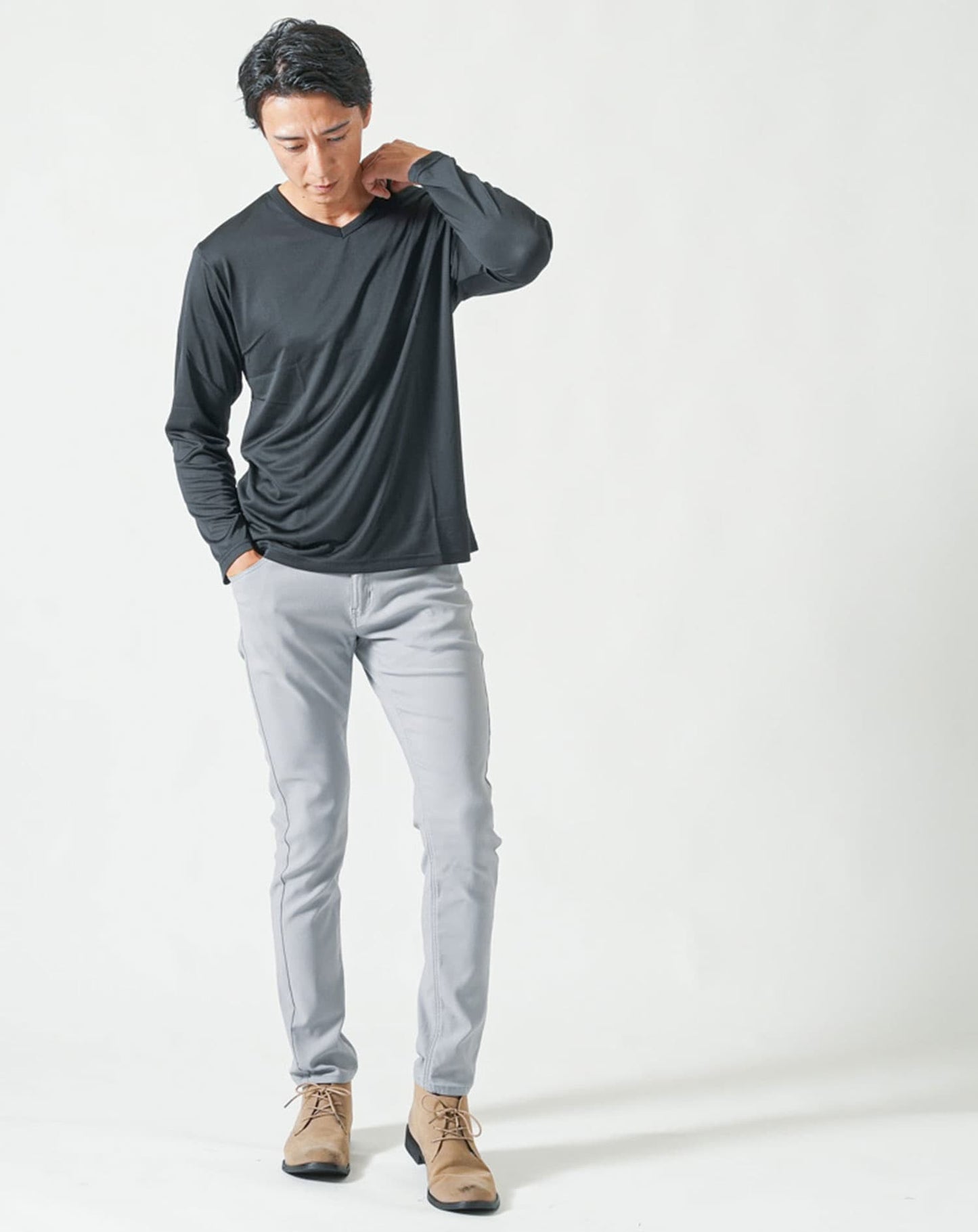 吸水速乾・UVカット・ストレッチ・カチオンドライ長袖Tシャツ