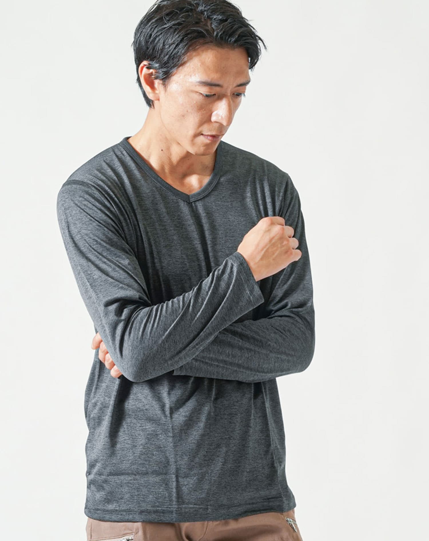 吸水速乾・UVカット・ストレッチ・カチオンドライ長袖Tシャツ