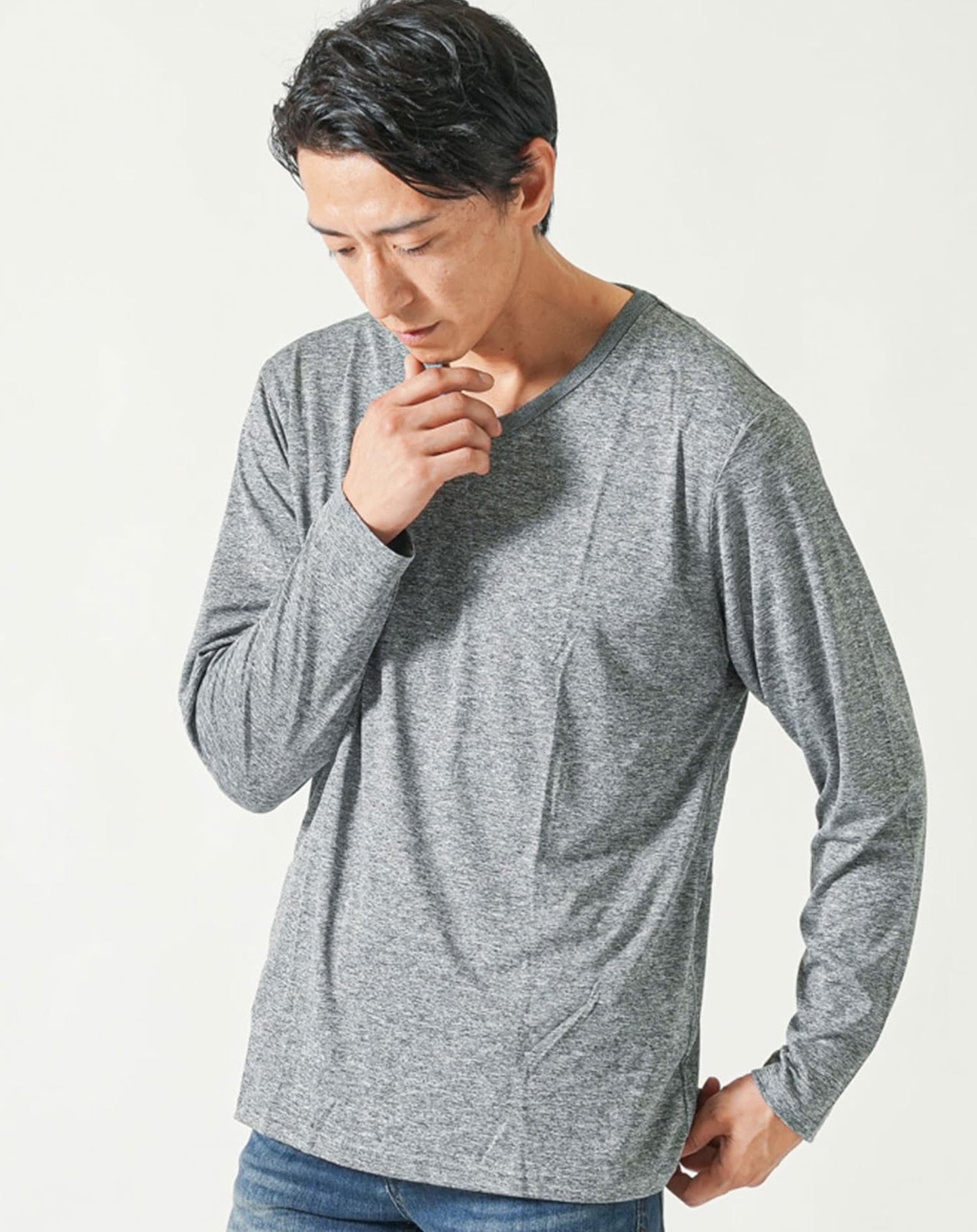 吸水速乾・UVカット・ストレッチ・カチオンドライ長袖Tシャツ