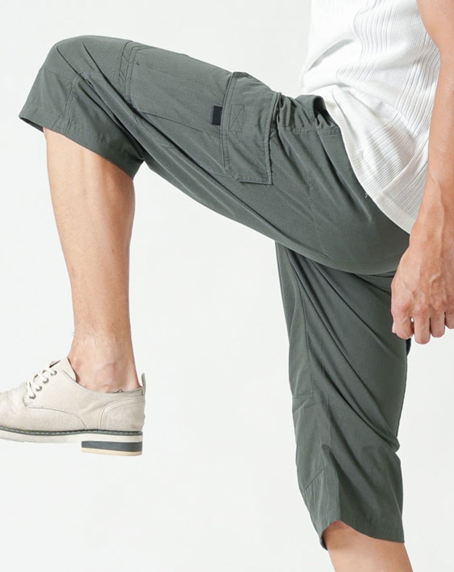 接触冷感ストレッチクロップドカーゴパンツ