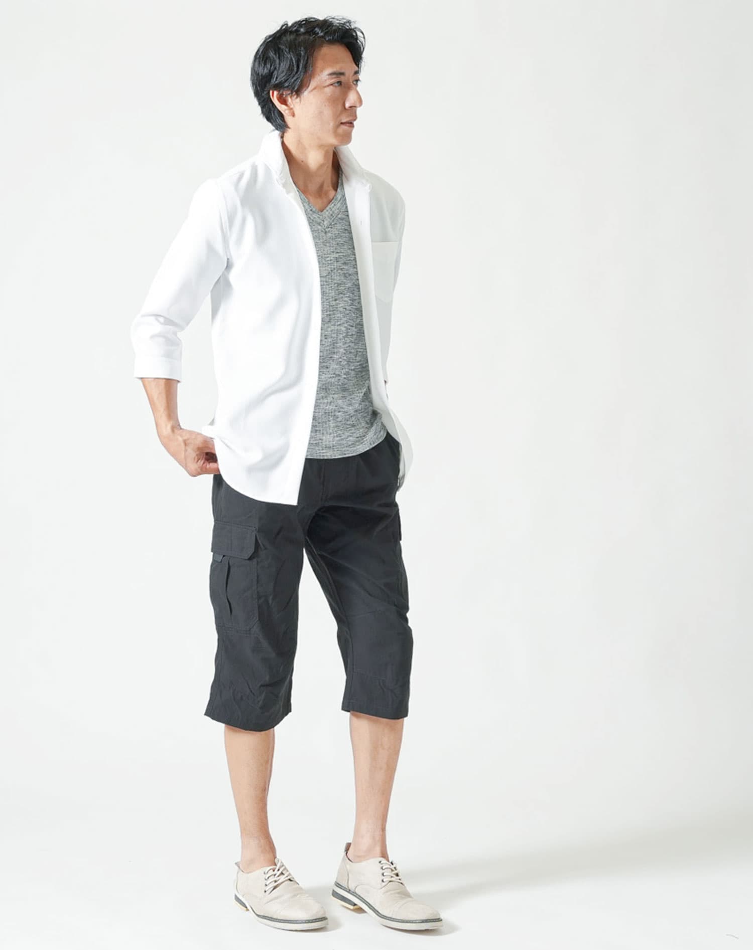 クロップドカーゴパンツ カーゴパンツ ハーフパンツ ひざ下