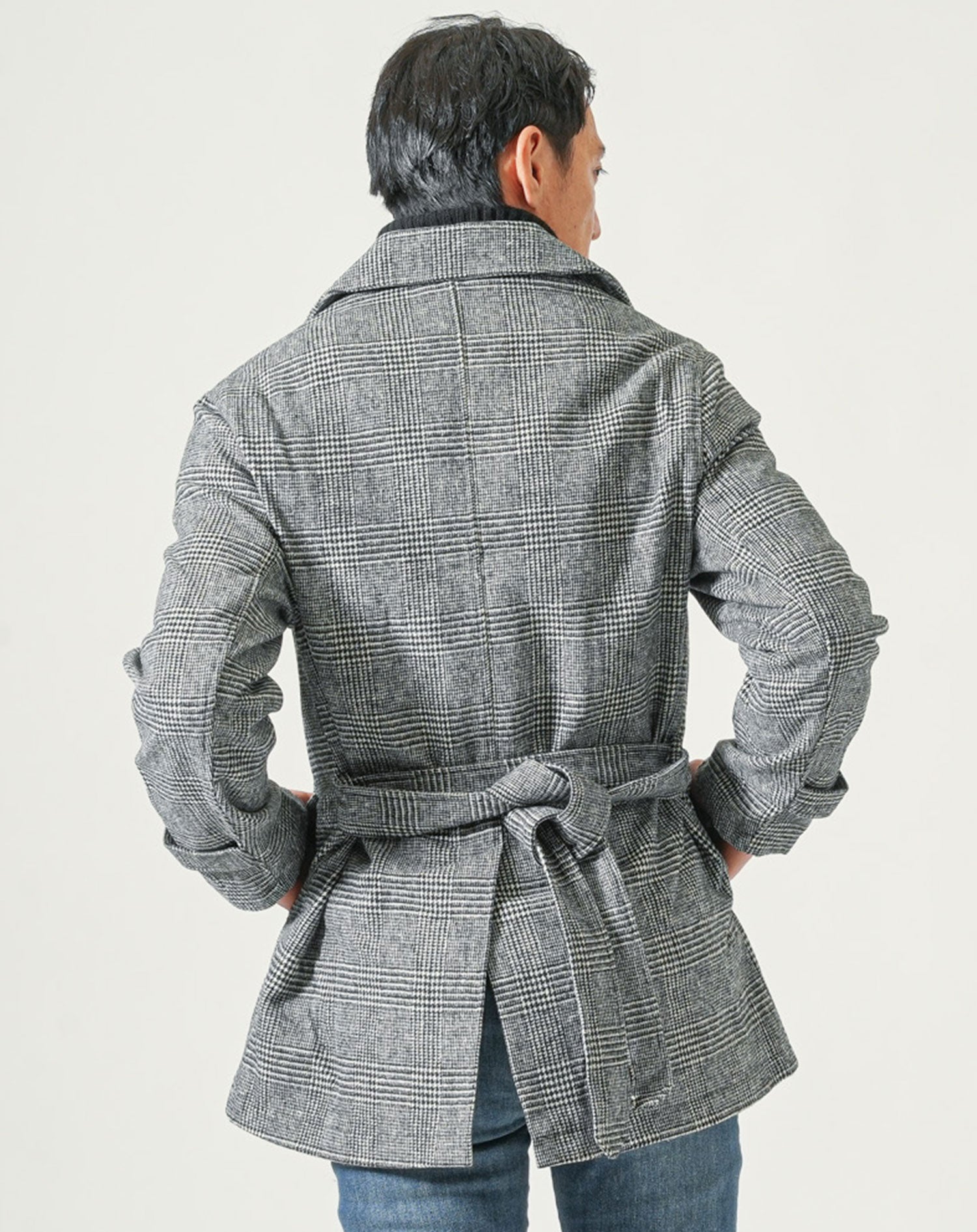 ウール混ベルト付Pコート