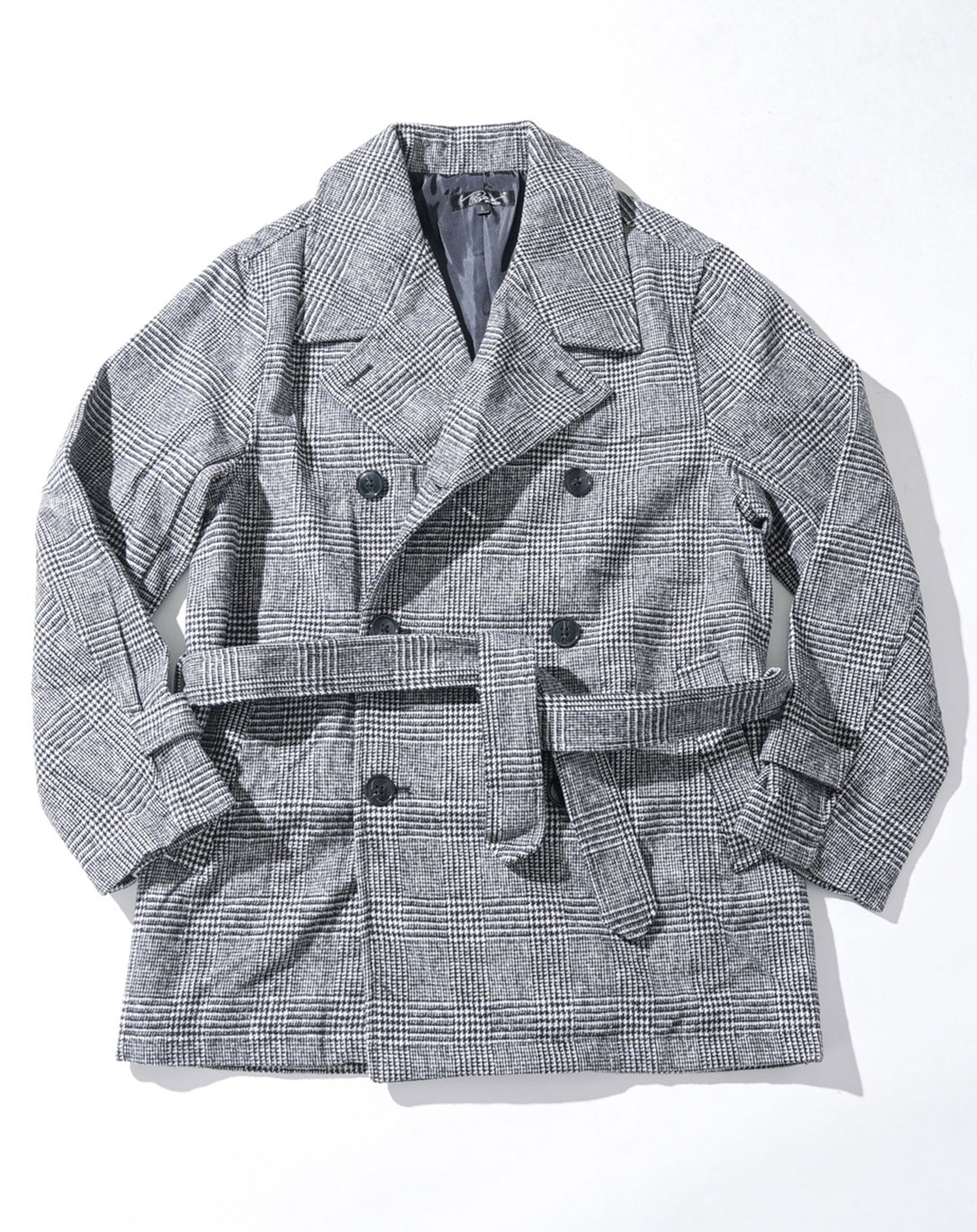 ウール混ベルト付Pコート