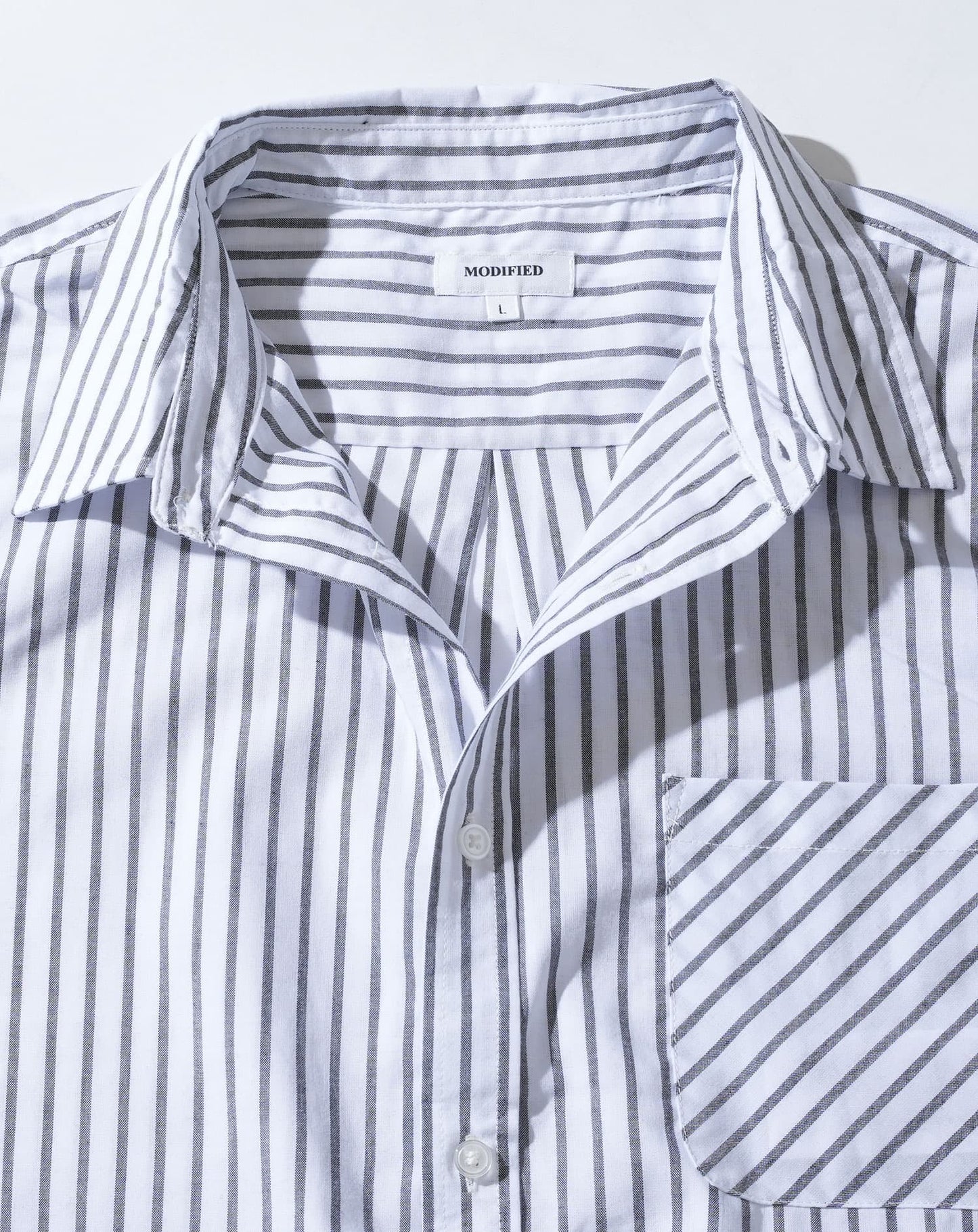 ストライプデザインブロード長袖シャツ