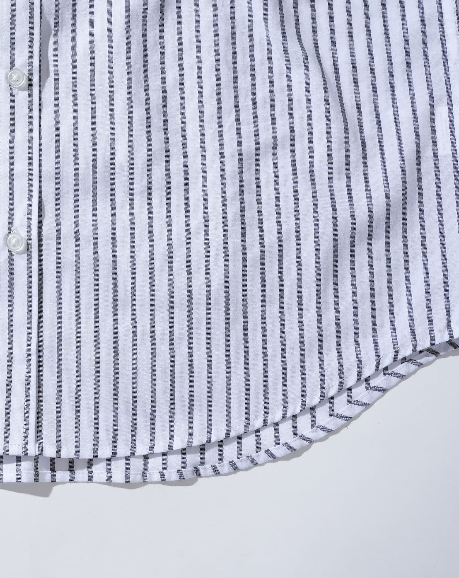 ストライプデザインブロード長袖シャツ