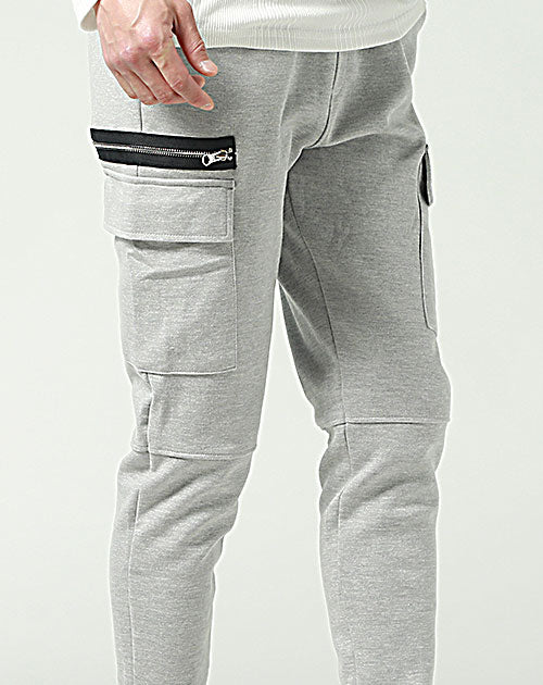 ポンチ素材スキニージョガーカーゴパンツ