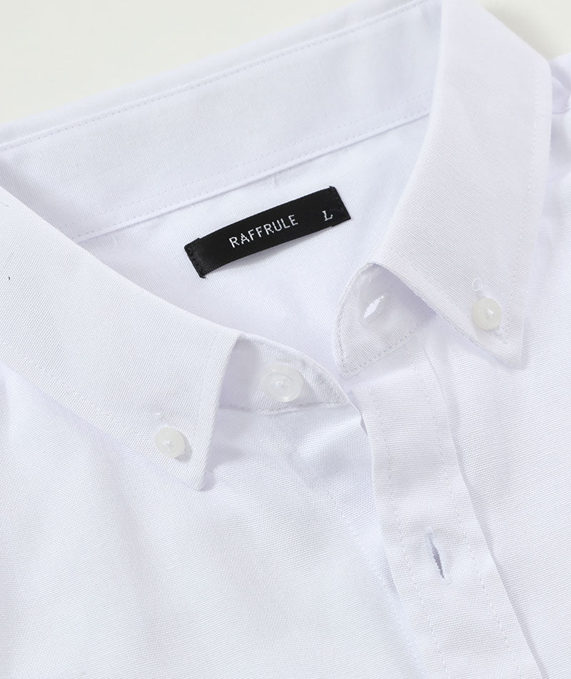 メンズ 七分袖 シャツ カットソー 襟付き 白 ホワイト ボタンシャツ シンプル