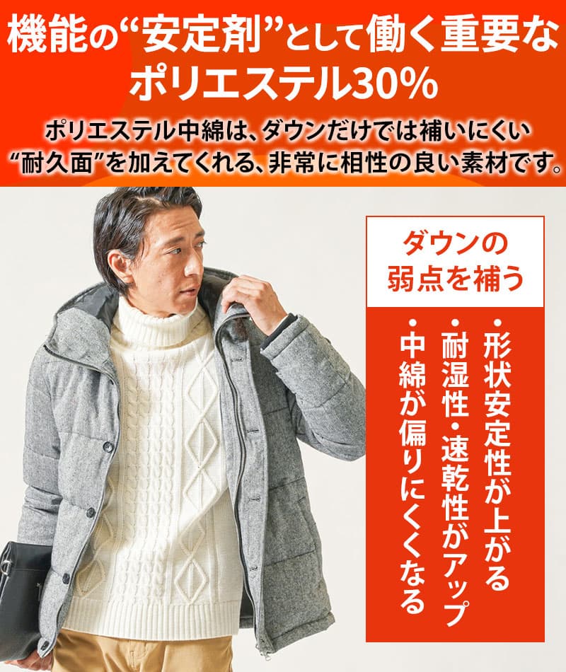 フード付きボリュームネックダウンジャケット