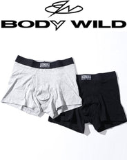BODYWILD(ボディワイルド)オーガニックコットンロゴ入りボクサーパンツ 前開きタイプ