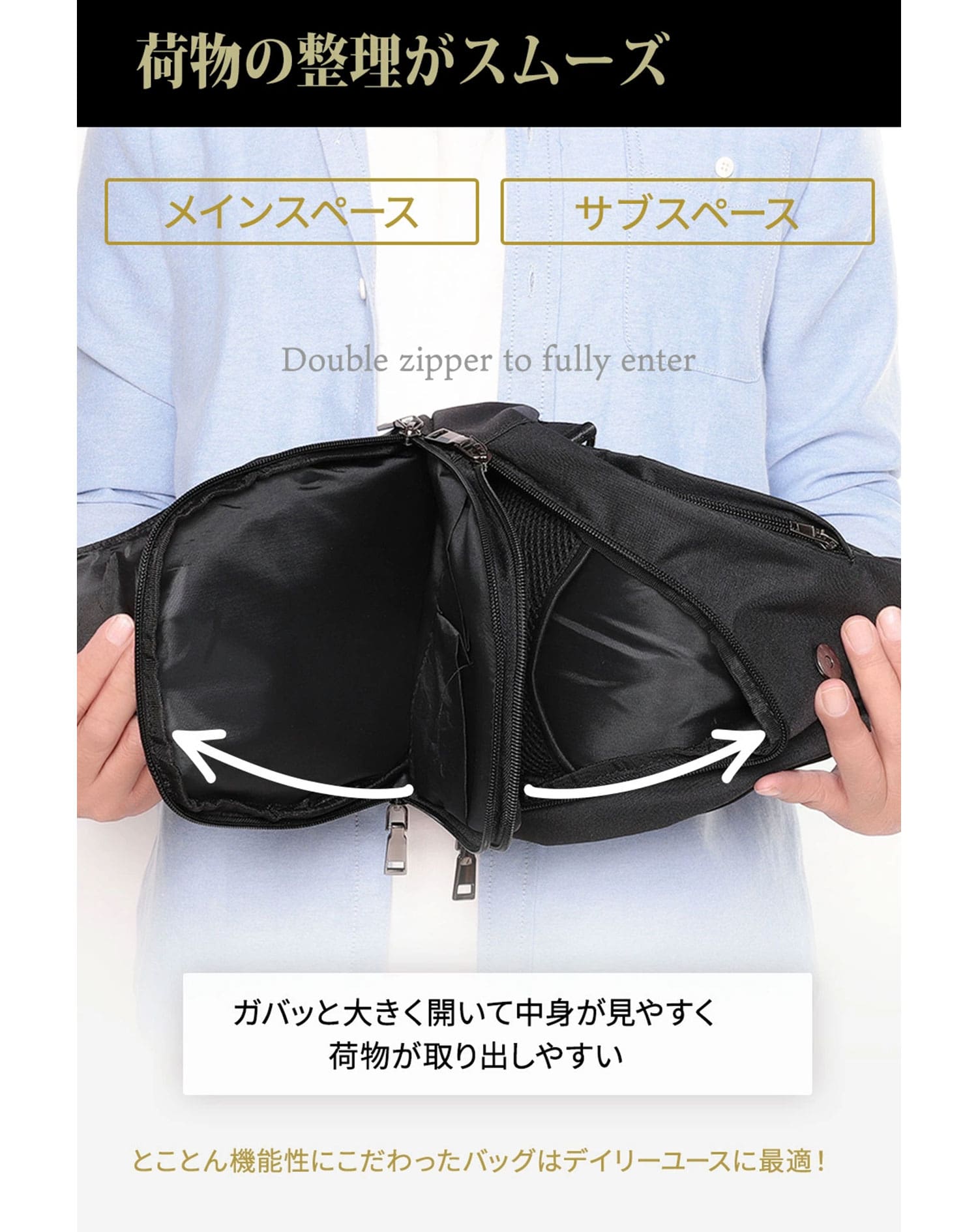撥水加工斜めがけコンパクトボディバッグ ボディバッグ メンズ