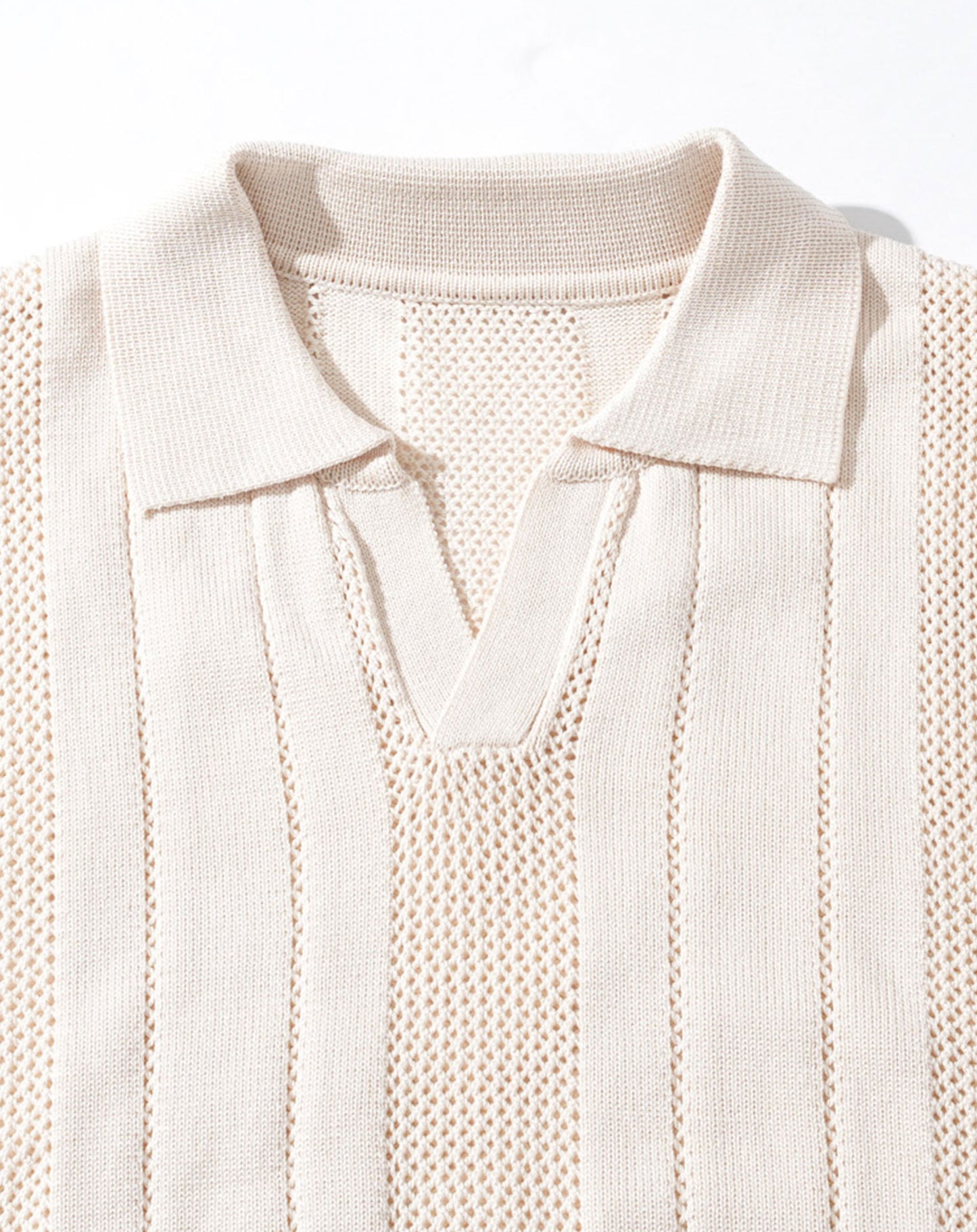 メッシュスキッパー半袖ニットポロシャツ