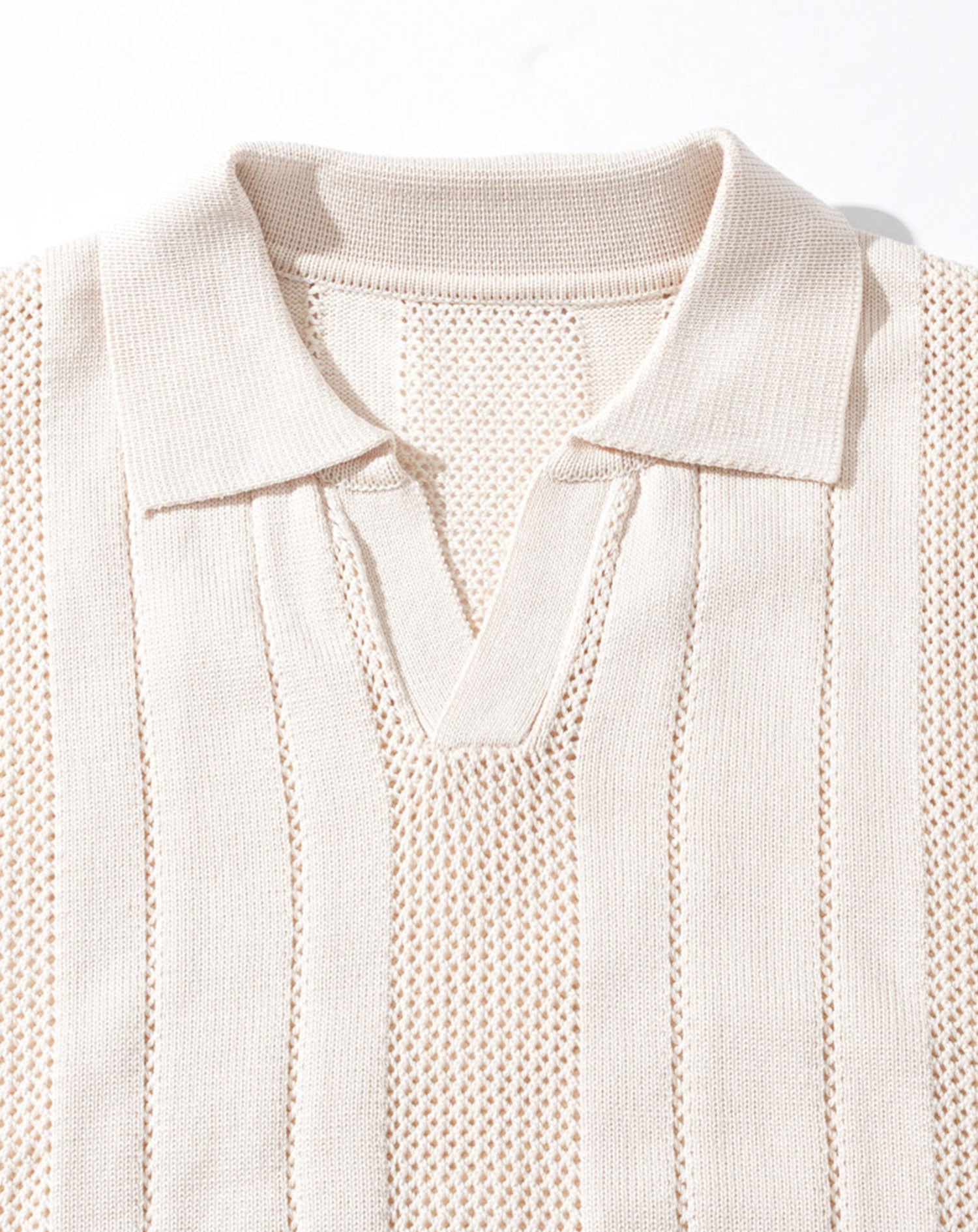 メッシュスキッパー半袖ニットポロシャツ