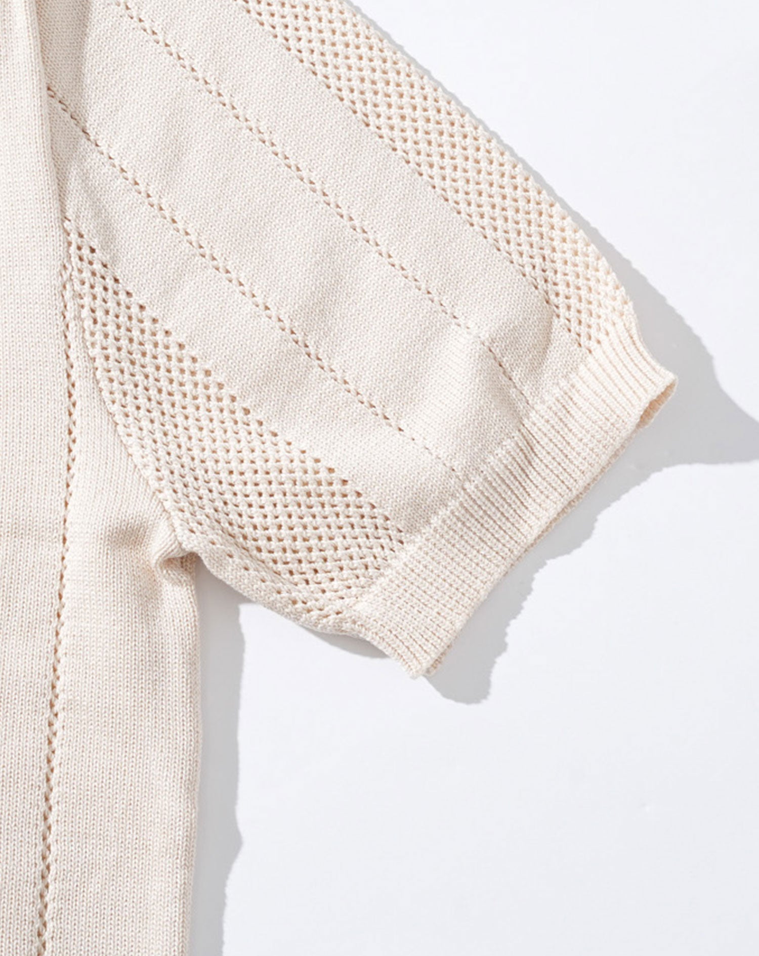 メッシュスキッパー半袖ニットポロシャツ