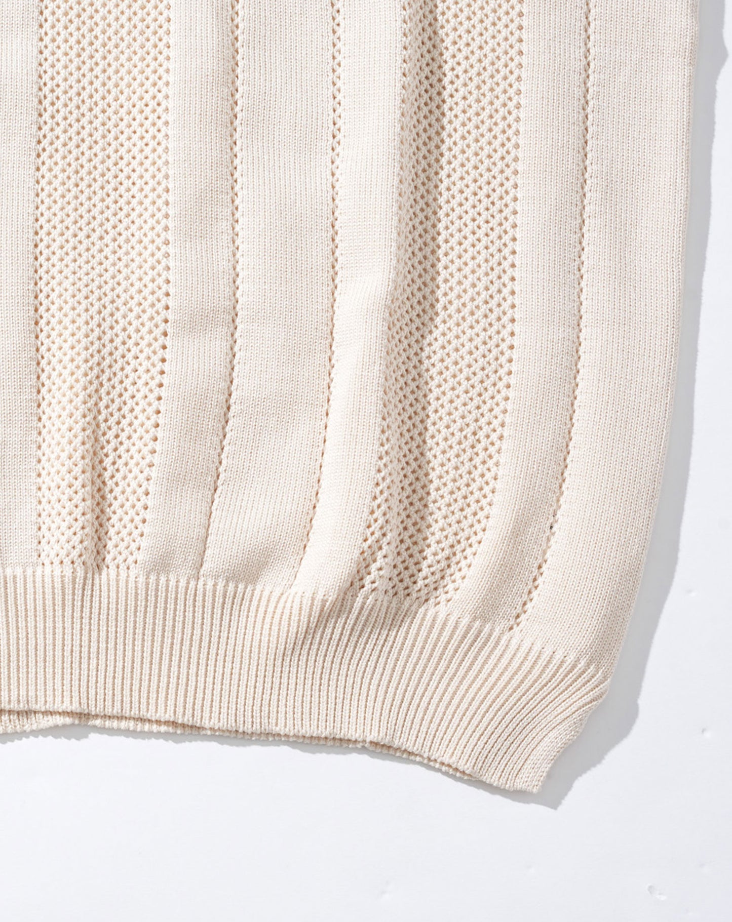 メッシュスキッパー半袖ニットポロシャツ