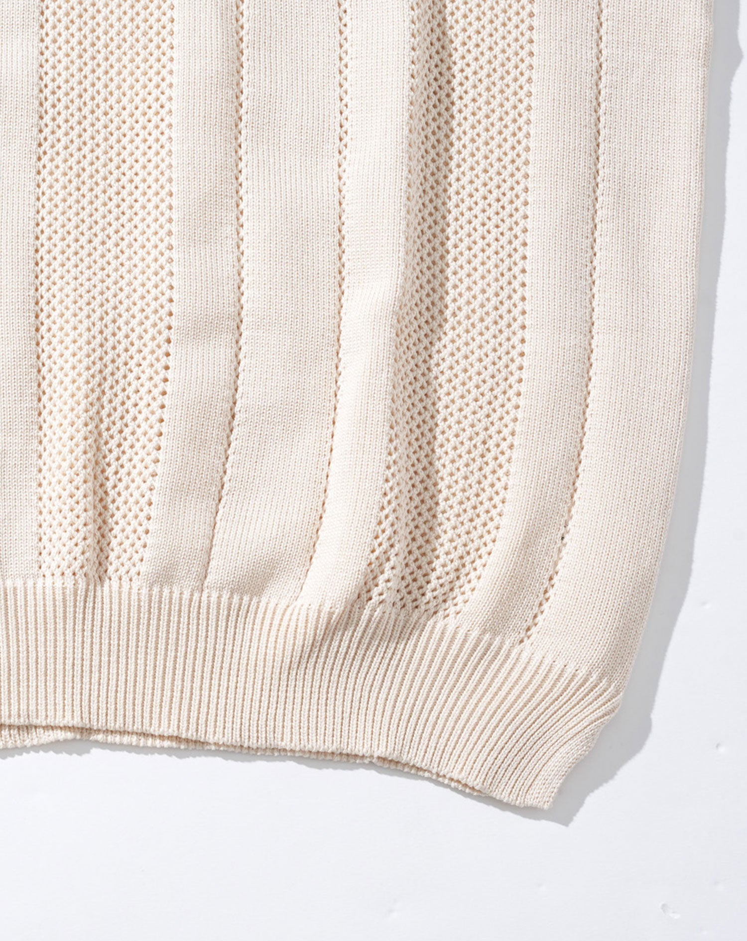 メッシュスキッパー半袖ニットポロシャツ