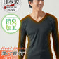 日本製Vネック9分袖ヒートインナーTシャツ