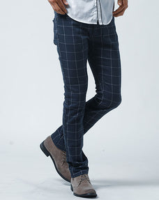 グレー色グレンチェック千鳥格子チェックパンツ