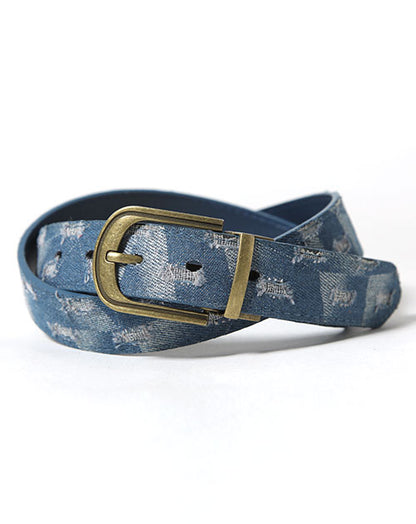 ダメージデニムリバーシブルベルト