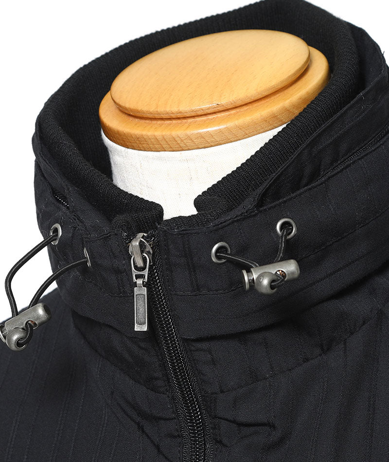 ジップデザインシャドーストライプボリュームネックジャケット
